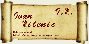 Ivan Milenić vizit kartica
